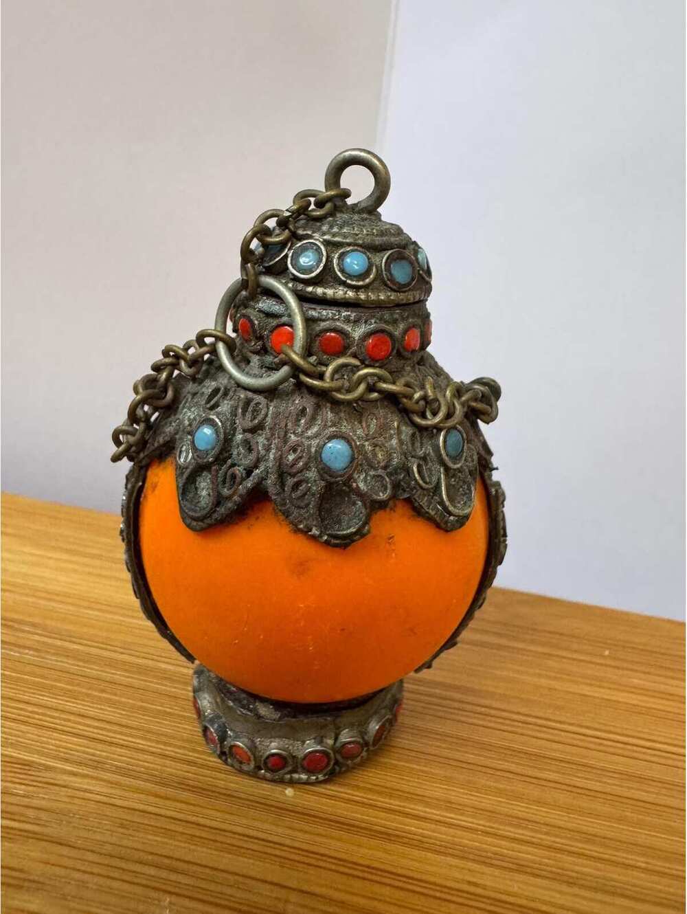 Antique Snuff Bottle stone encrusted Tibetan,Early to mid- twentieth century